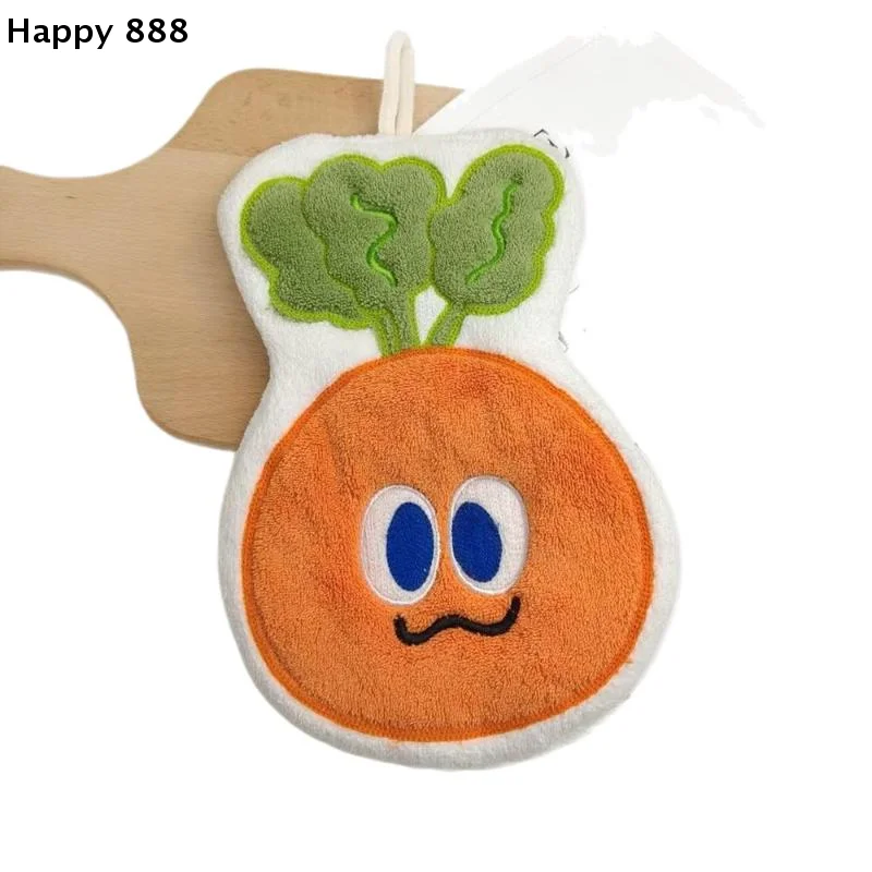 

Детское подвесное полотенце Carrot Kids Cartoon из мягкого кораллового флиса, впитывающая салфетка для кухни и лица