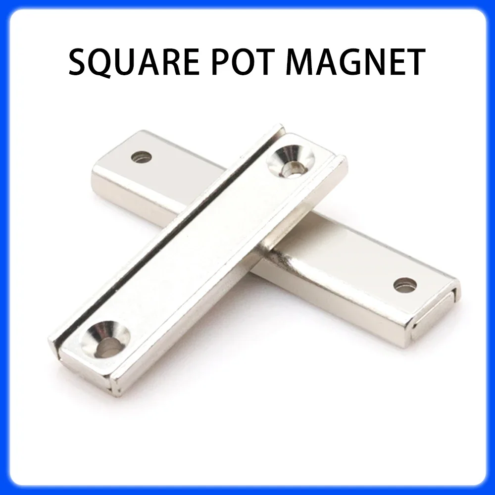 L10~L120 Strong Square Pot Magnet  Long Magnetic Tool Carrier With Hole Magnetic Holder For Home Office DIY