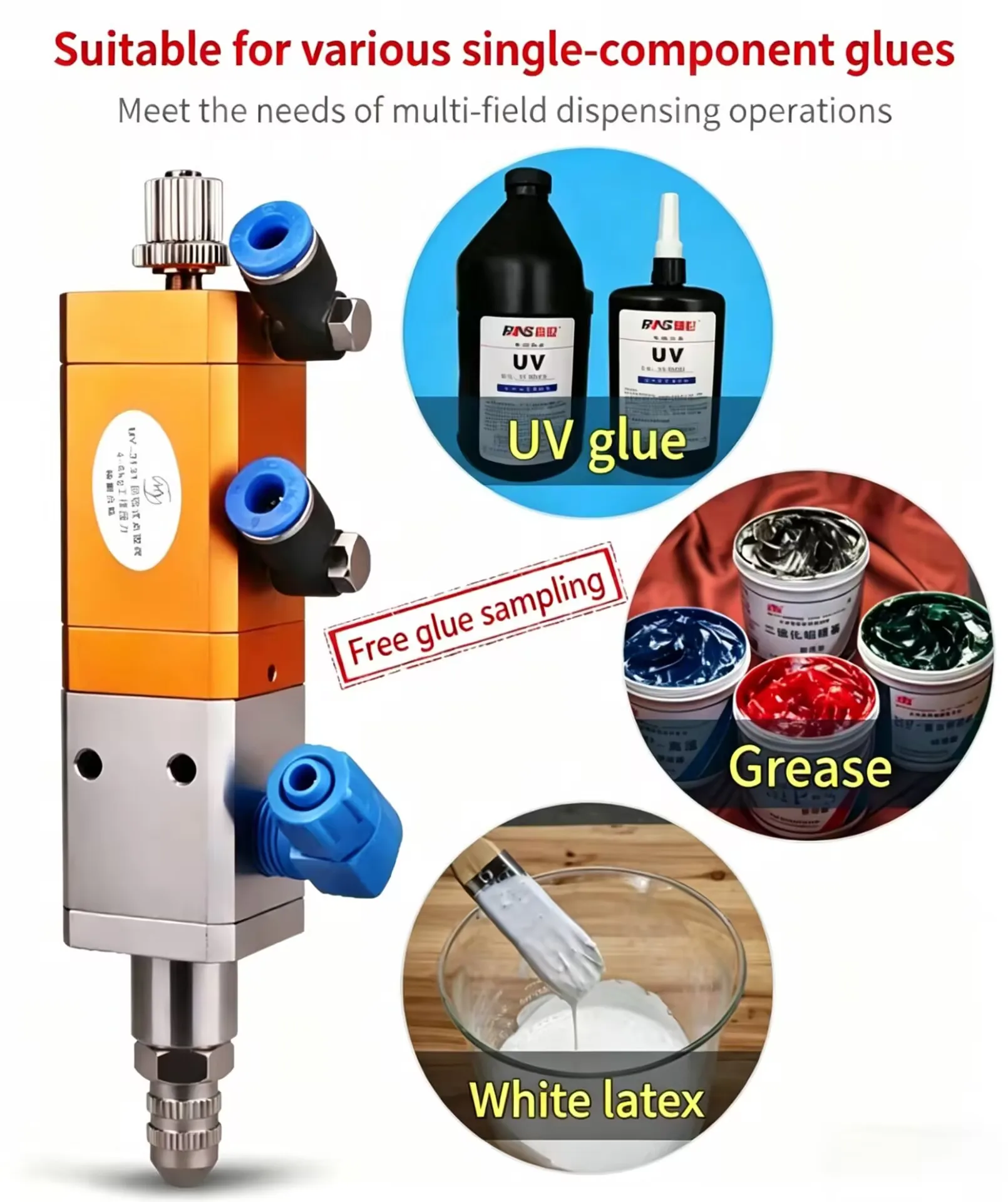 Industrial High Flow Single Liquid Dispensing Valve Silicone UV Gel Valve Precision Back-Suction Adjustable Dispenser