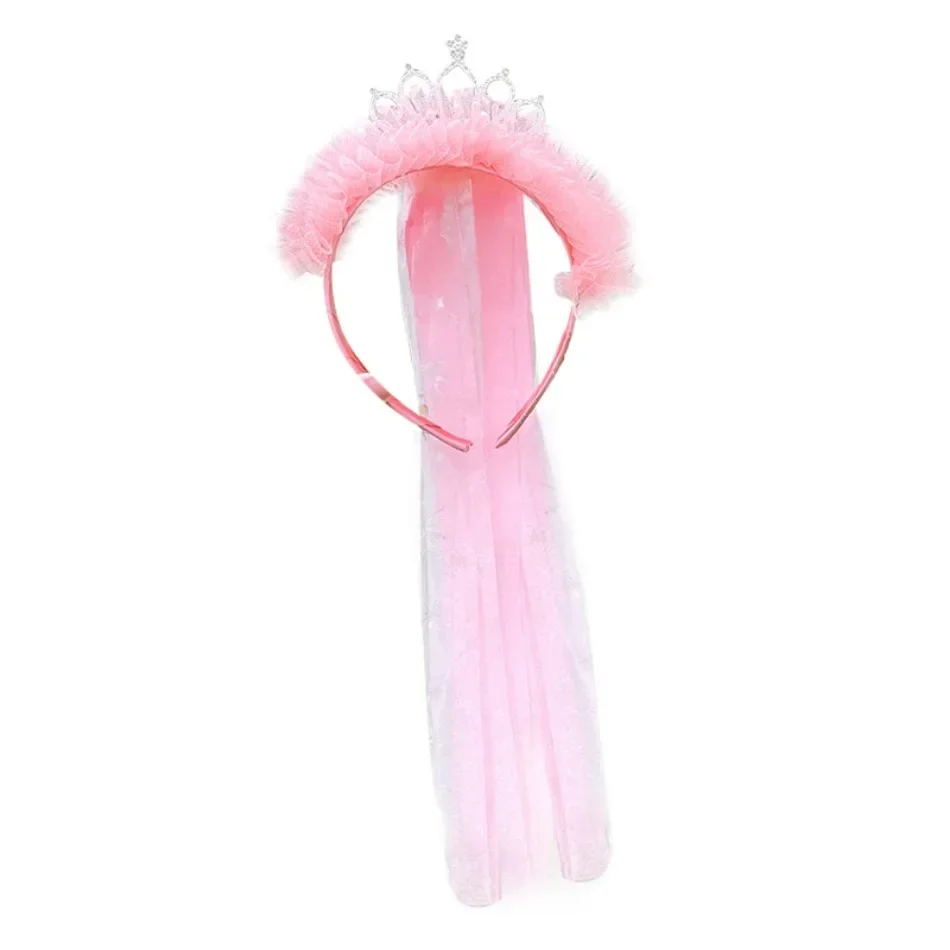 Fasce Elsa per bambini ragazza principessa rosa corona fiocco nodo fiore fasce per capelli bambino maglia blu accessori per capelli coreano fatto a mano
