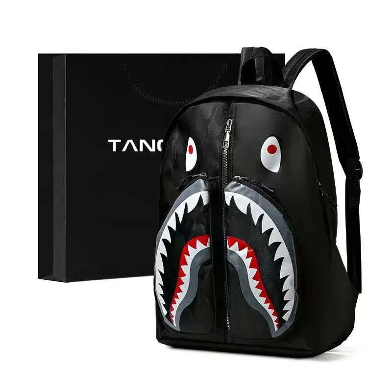 

46cm Super Size Double Shoulder Bag Shark Transparent Large Capacity Men's and Women's Trendy Casual Travel Backpack