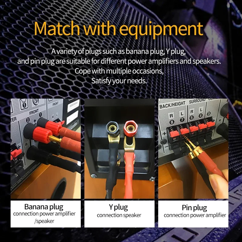 TODN 1 زوج 4N OFC كابل مكبر الصوت الموز مطلية بالذهب التوصيل كابل مكبر الصوت للتلفزيون المتكلم مشغل أقراص مضغوطة مكبر للصوت