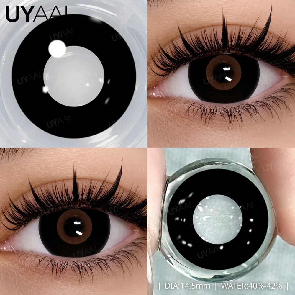 UYAAI 1 Paar Halloween-Kontaktlinsen für Augen, Cosplay-Linsen, Anime-Linsen, verrückte weiche Linsen, rote Kontaktlinsen für den jährlichen Gebrauch – Detail 9
