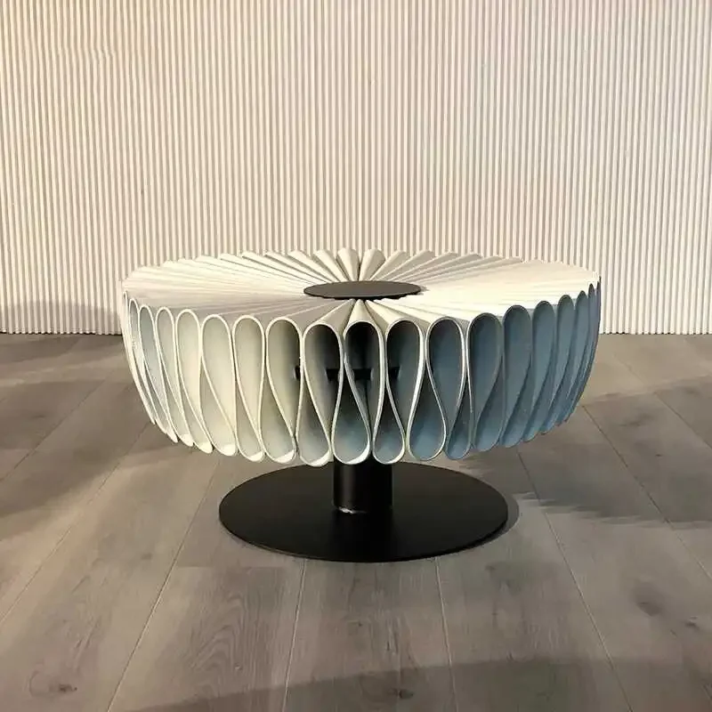 

Creative Folding Coffee Table – Saddle Leather Living Room Centerpiece | Internet Celebrity Model Room Decor, Minimalist Space
