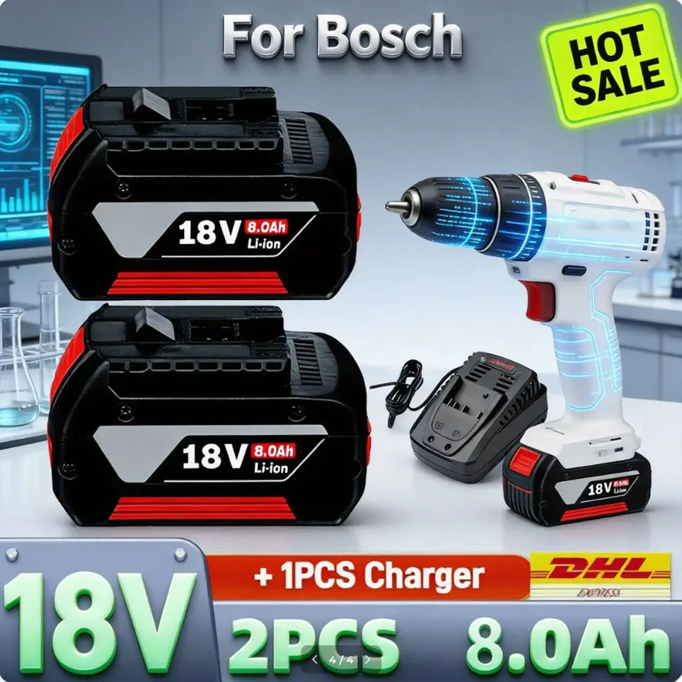 Batterie d'origine pour Bosch 18V, batteries de secours 18V et 8000mAh, système professionnel sans fil, outil BAT609 BAT618 GBA18V80