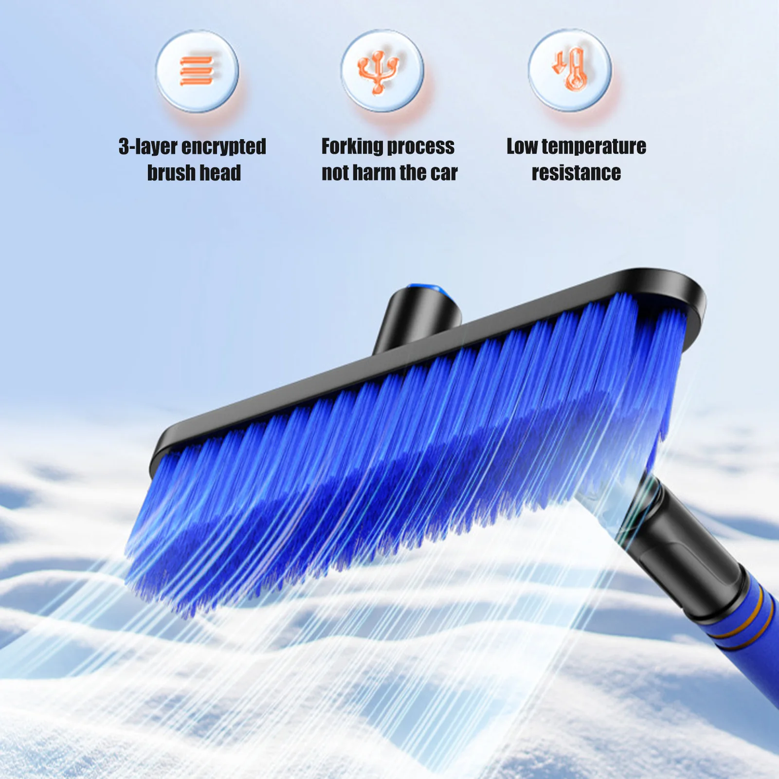 Winter Car Snow Cleaning Ice Scraper 3-in-1 Multifunction Telescopic Snow Plough Shovel Suitable for Holiday Season Gifts image 4