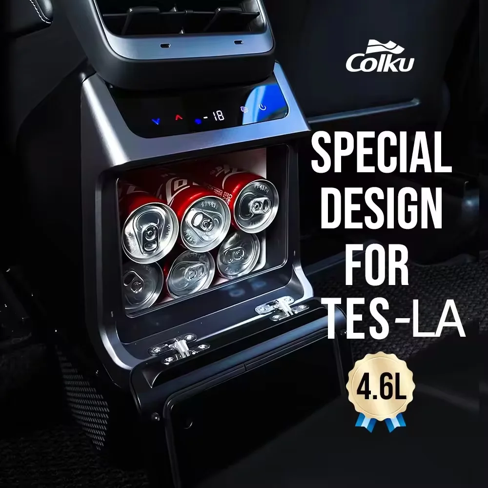 Tesia Accessary 4.6L 12V Car Armrest Fridge Freezer Dc Compressor Easy Install Car Refrigerator for Modle Y Freezer Refrigerator