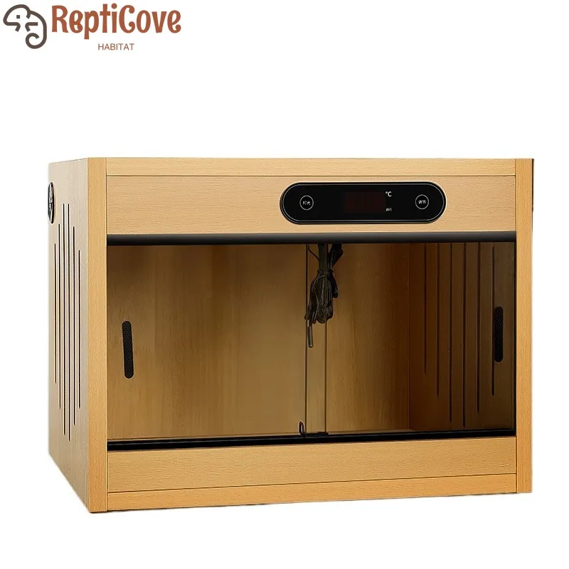 

Panoramic Glass Tortoise&Lizard Heating Box,Constant-Temperature Wooden Habitat for Reptiles,Timed Thermal Control Enclosure