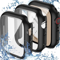 Hard Cover for Apple Watch Case 45mm 44mm 42mm 38 41mm 40mm Tempered Glass Screen Protector iWatch Accessories serie 8 7 6 5 4 3