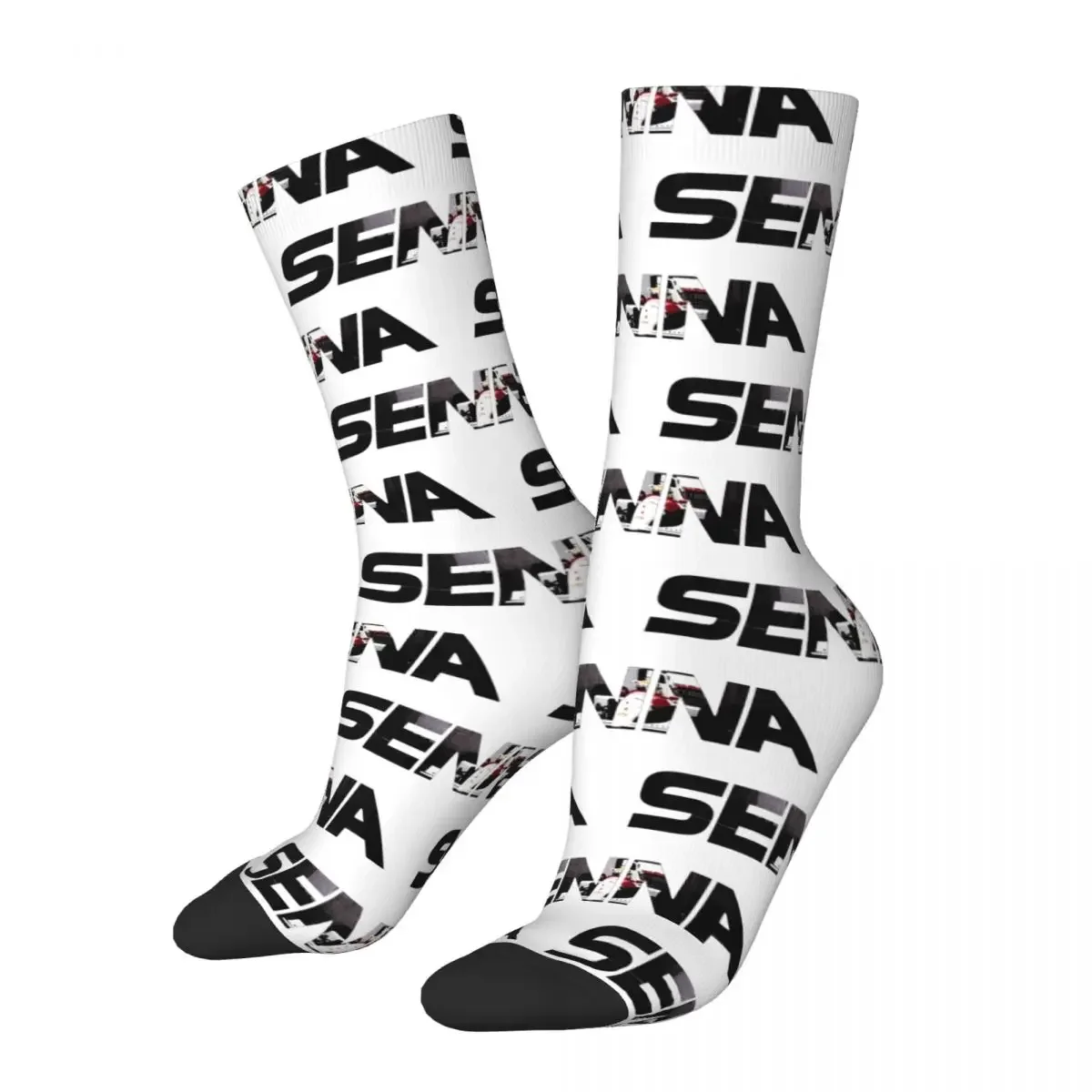 Autumn Winter Colorful Unisex Ayrton Senna Socks Sweat Absorbing Basketball Socks