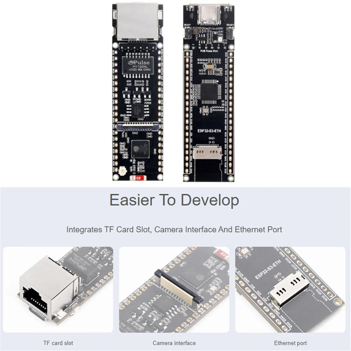 N21R ESP32-S3 Ethernet Development Board Support PoE Dual-Core Wi-Fi and Bluetooth Wireless USB Type-C Interface ESP32-S3-ETH