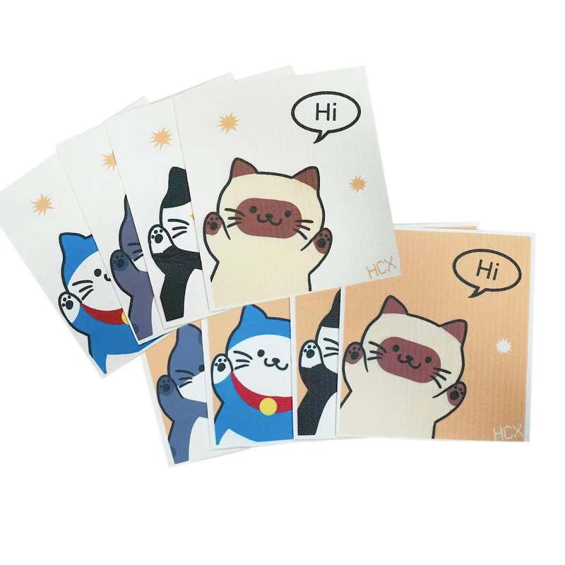 

Reusable Cotton Dish Cloths for Kitchen, Absorbent Cloth, Washable Wood Pulp Cleaning Towel, 4Pcs