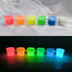 6-Color Powder Phosphor Lacquer DIY Pigment,Glow Phosphor Powder Super Luminescent Pigment Halloween Creative Luminous  Paint