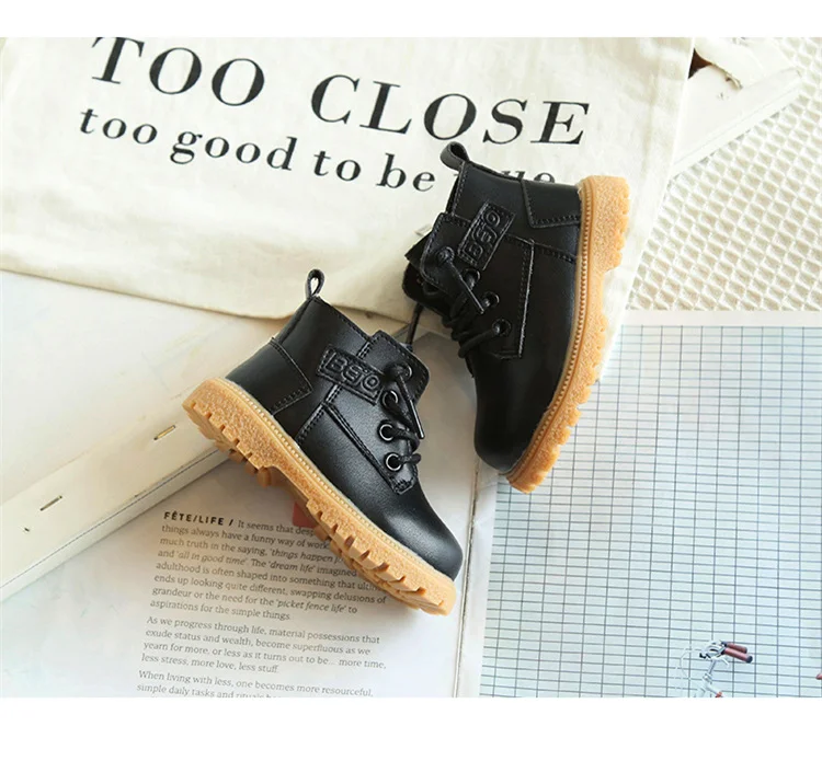 Neue Frühling/Herbst Baby Stiefel Leder Britischen Stil Jungen Mode Stiefel Gummi Sohle Zip Seite Kleinkind Mädchen Stiefeletten 15-25 – Detail 20