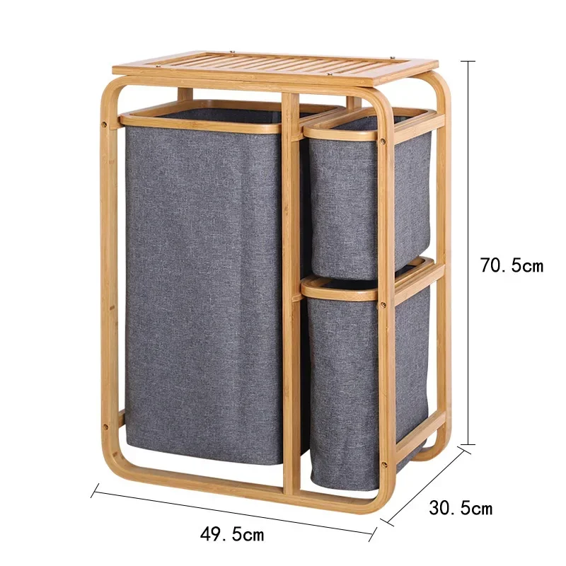 Ins Nordic Foldable Laundry Basket Bamboo Classification Organizer Basket Bathroom Storage Rack Dirty Clothes Basket Household