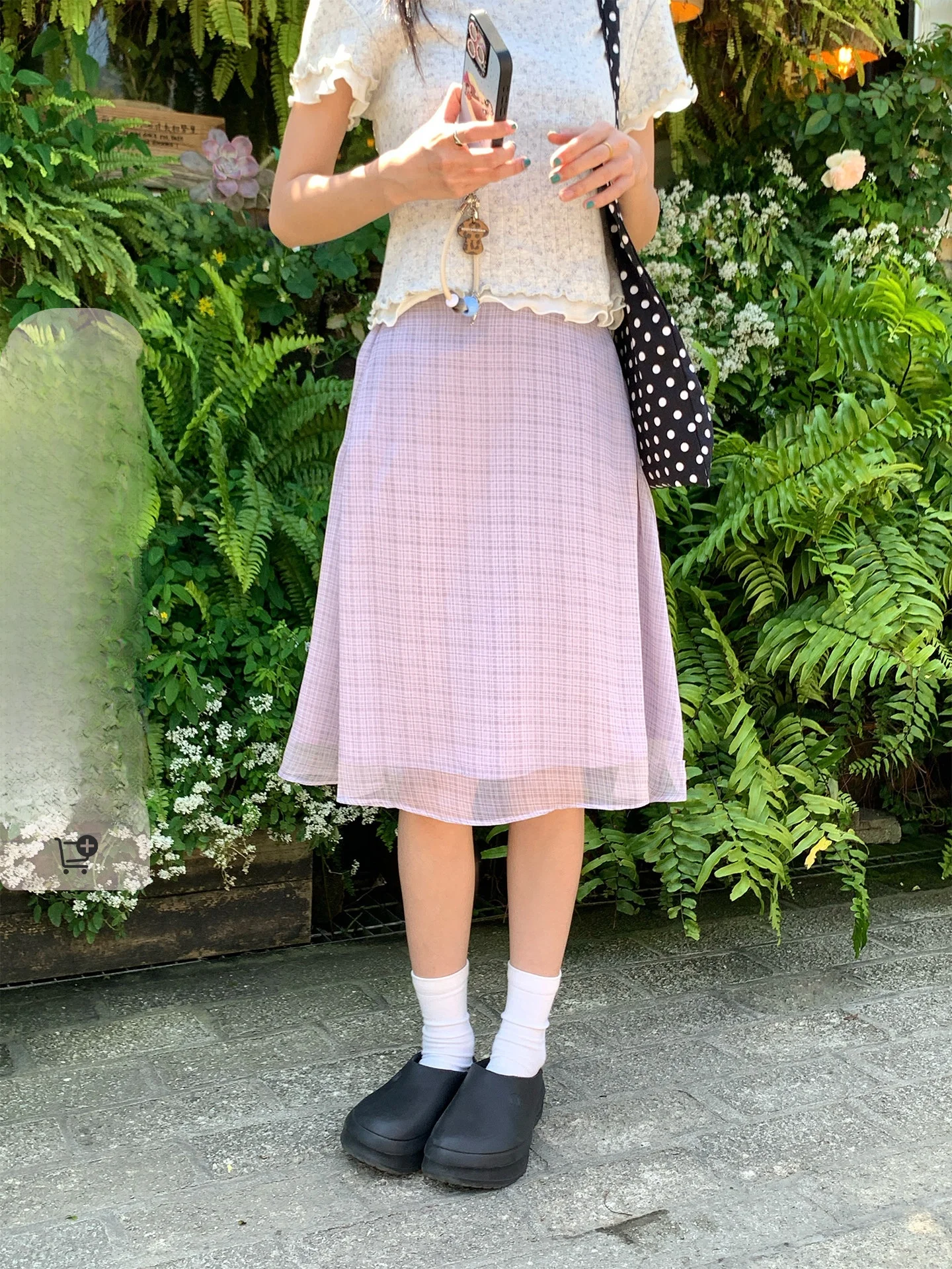 

Юбка Hollyii в корейском стиле с высокой талией, А-силуэт, миди, в клетку, стройнящая, универсальная, шикарная, весенняя новинка, женская юбка средней длины