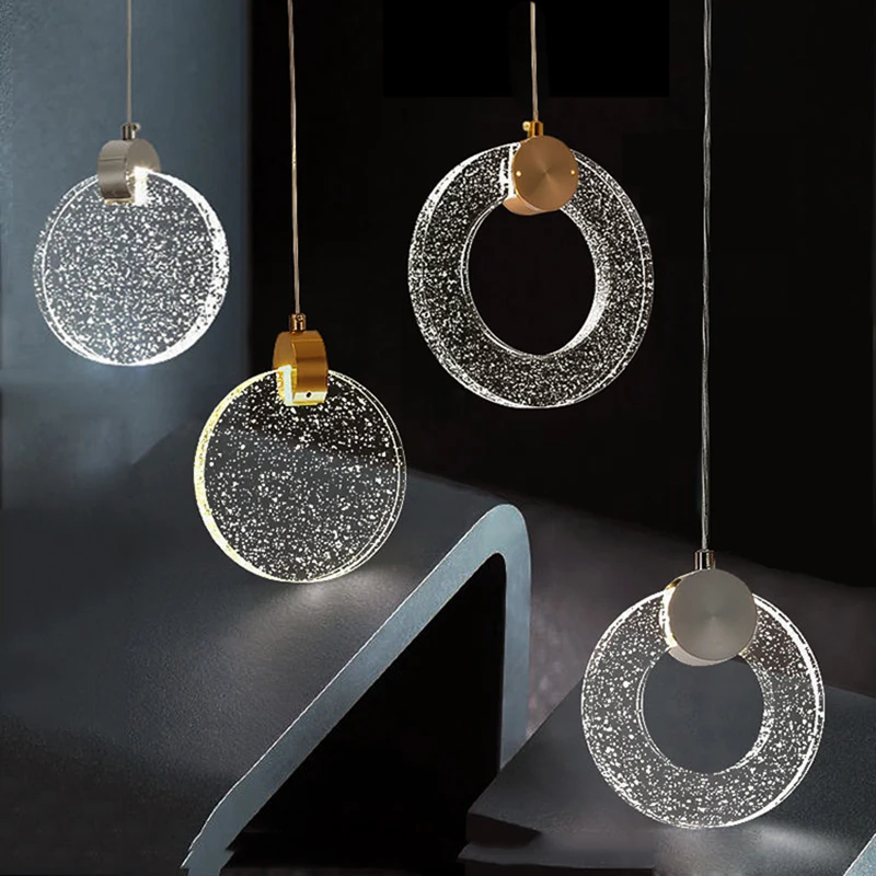 

Bubble Crystal Pendant Lights Nordic LED Alloy Hanging Lamps Living Dining Room Bedroom Indoor Lighting Gold/Silver Luminaires