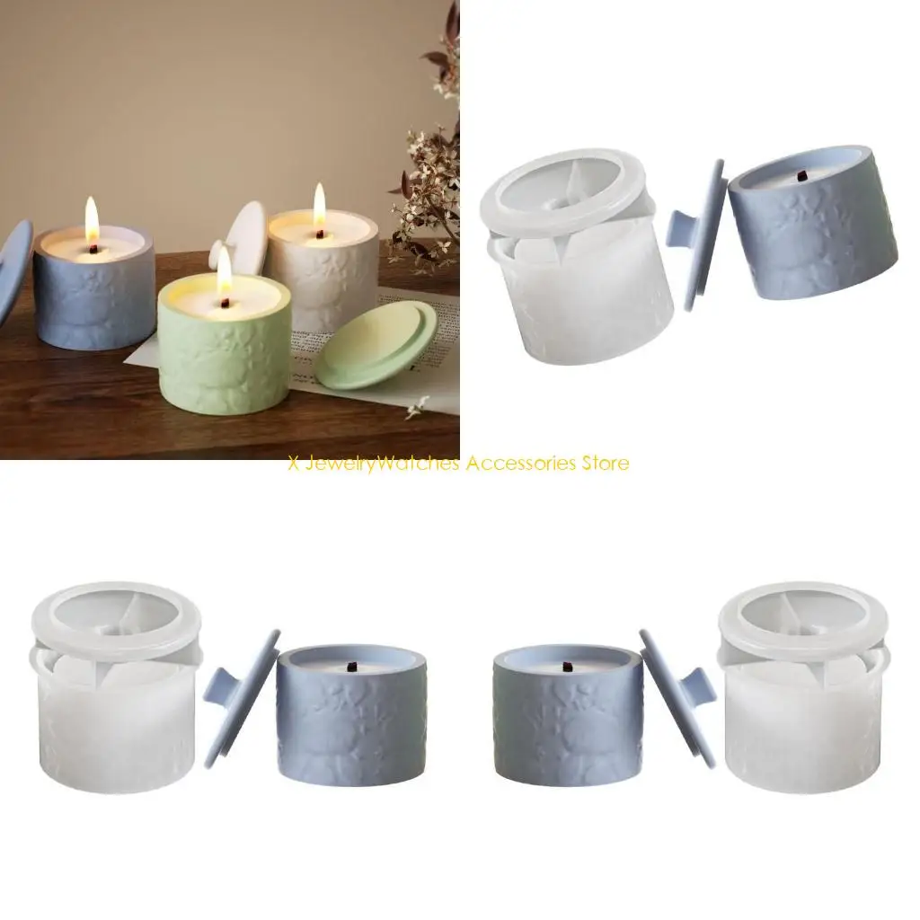 

31KD Creative Ornament Moulds Silicone Crafting Mold Resin Moulds Holder Molds with Lid for Candlestick Cup