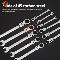 1Pcs Combination Ratchet Wrench 72 Teeth With Flexible Head Dual Purpose Ratchet Tool Ratchet Combination Set Hand Tools 7-16mm