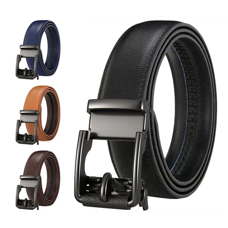 Luxury Brand 3.5cm Width Belt For Men Cow Genuine Leather Dress Belt Automatic Buckle Formal Belts Male Red Black Brown White