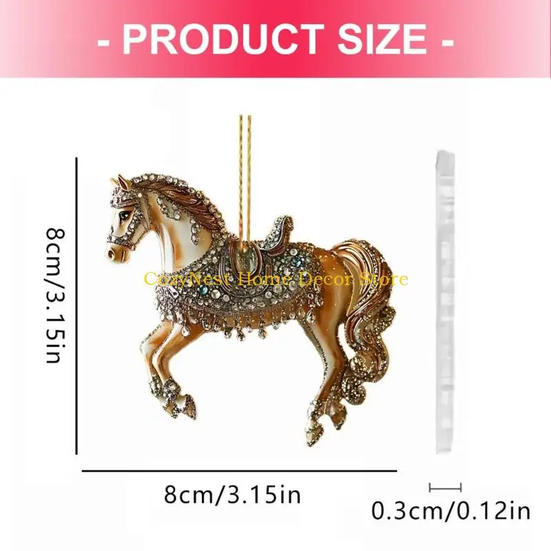 92MF (عبوة واحدة) ديكور معلق على شكل حصان أكريليك للمنزل، والحضانة، والمكتب، والموضوع الغربي وهدية المهرجان