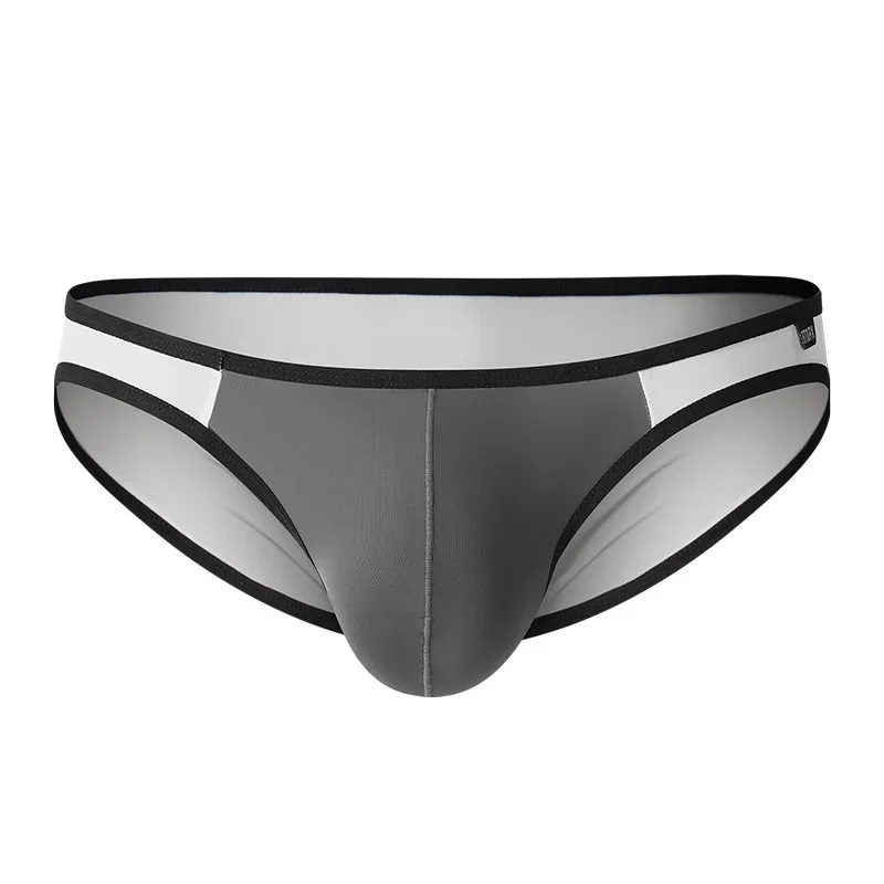 Mens Underwear Thin Ice Silk Breathable U Convex Low Waist Sexy Mens Underwear Briefs