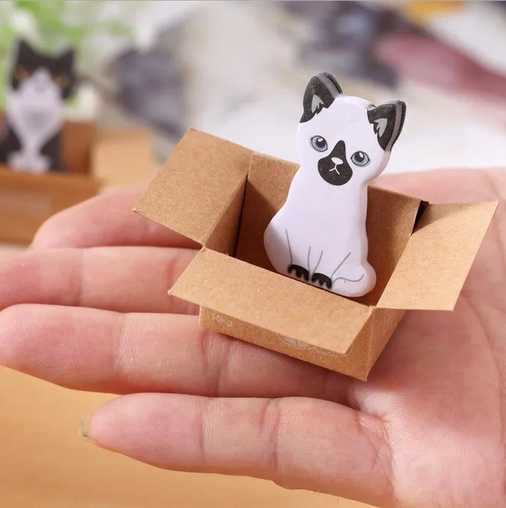 Korean Version of Cute Cardboard Box, Cat, Small Notepad, Notepad, N Times, Note Memo Pad Stationery