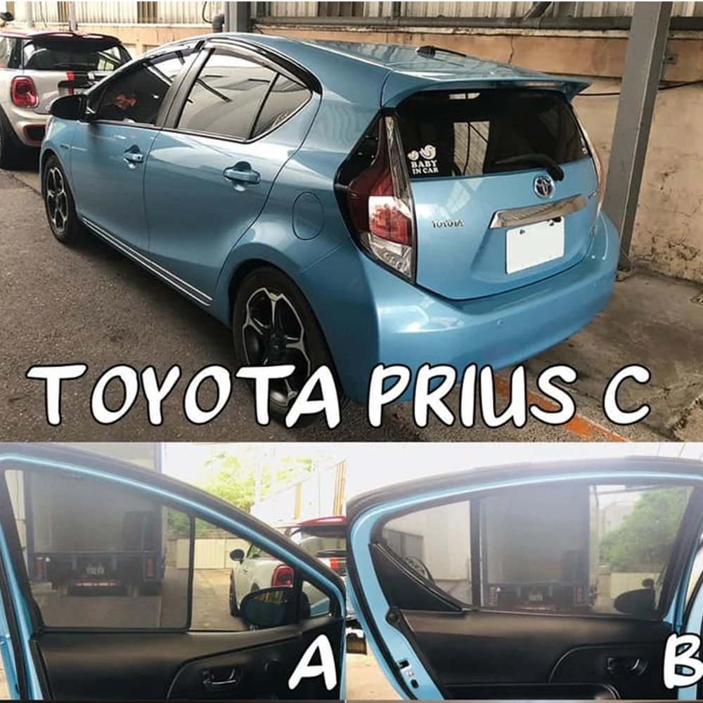 For Toyota Prius C Aqua 2011-2021 Magnetic Car Sunshade Shield Front Windshield Curtain Rear Side Baby Window Sun Shade Visor