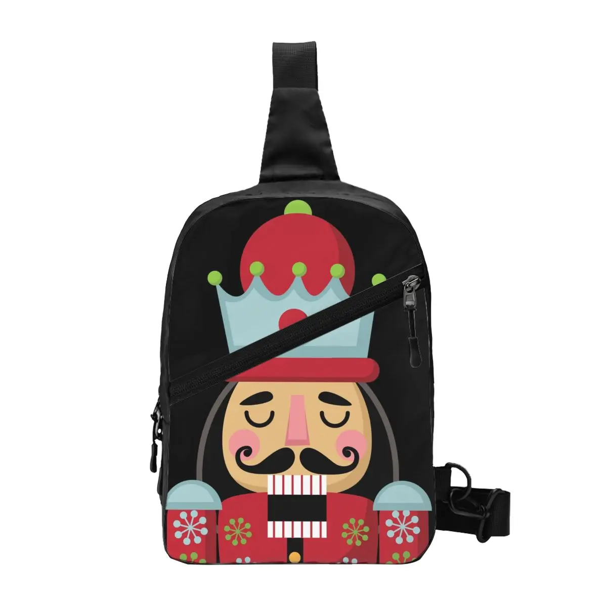 Nutcracker Sling Chest Bag Custom Cartoon Soldier Toy Christmas Gift Crossbody Shoulder Backpack for Men Traveling Daypack