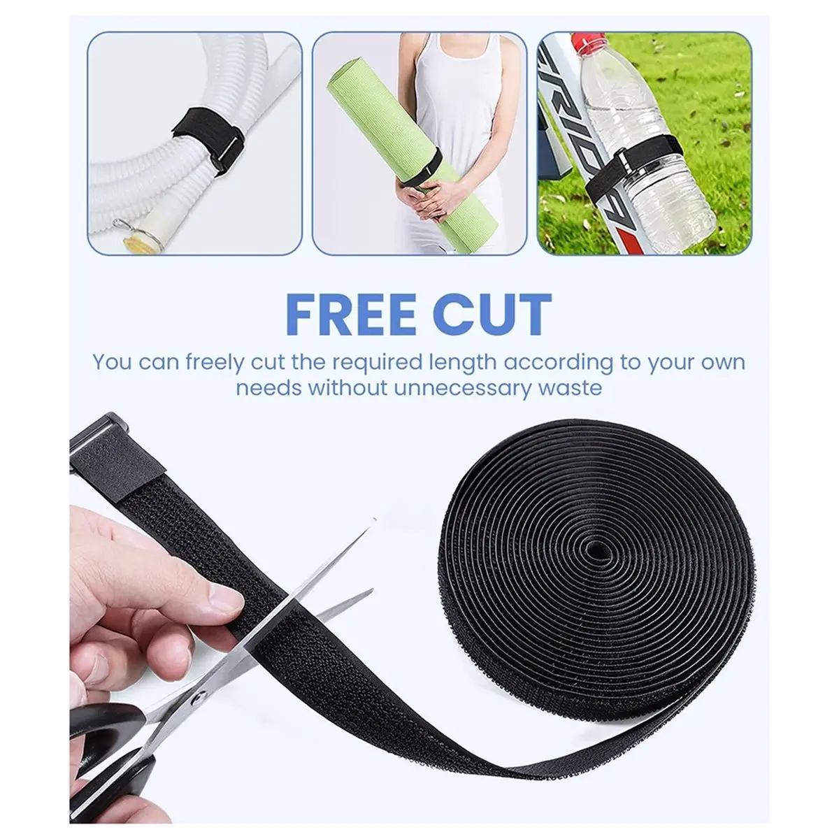 KSOL Adjustable Cable Ties, Freely Cut to Length, Reusable Fastening Ties, Securing Straps, Cable Organizers