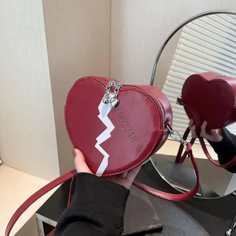 Элегантный сердечный телефон Crossbody Bag с регулируемым ремнем кожи кожи на плечах сумочка для модных энтузиастов 066f
