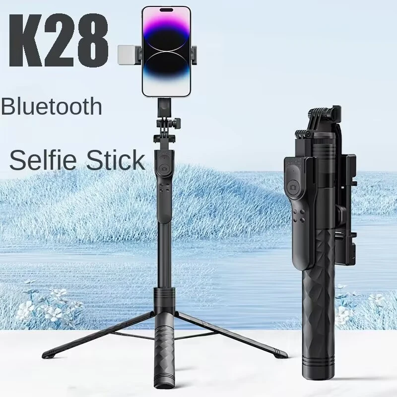 FGCLSY 2023 New K28 Wireless Bluetooth Selfie Stick Tripod With Remote Shutter For Live Broadcasting Smartphone holder Monopod