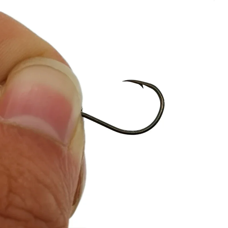 12pcs/lot Size 4#-12# for Fishing Lure Replacement Hook Single Fish Bait Hook Inline Hook Big Eye High Carbon Steel Tackle