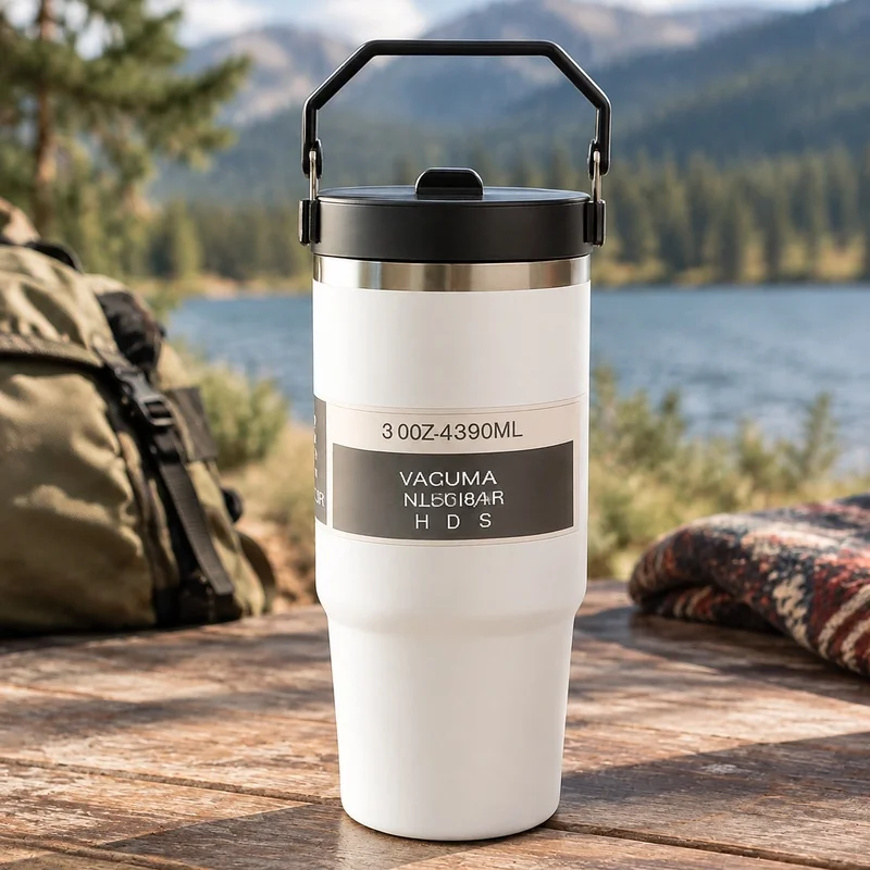 30oz Vacuum-Insulated Stainless Steel Tumbler with Durable BPA-Free Tritan Lid for Temperature Retention