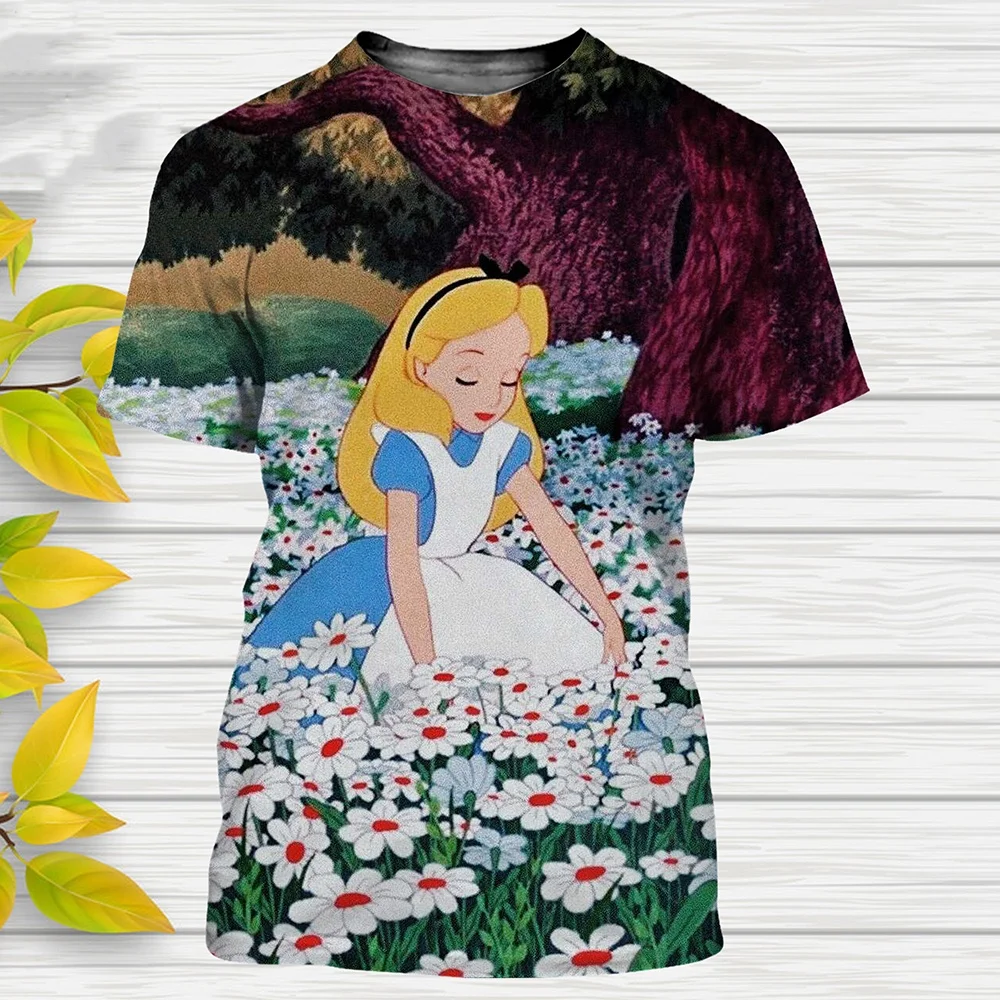 T-shirt imprimé 3D Alice au pays des merveilles pour hommes et femmes, streetwear de dessin animé, t-shirts pour enfants, t-shir