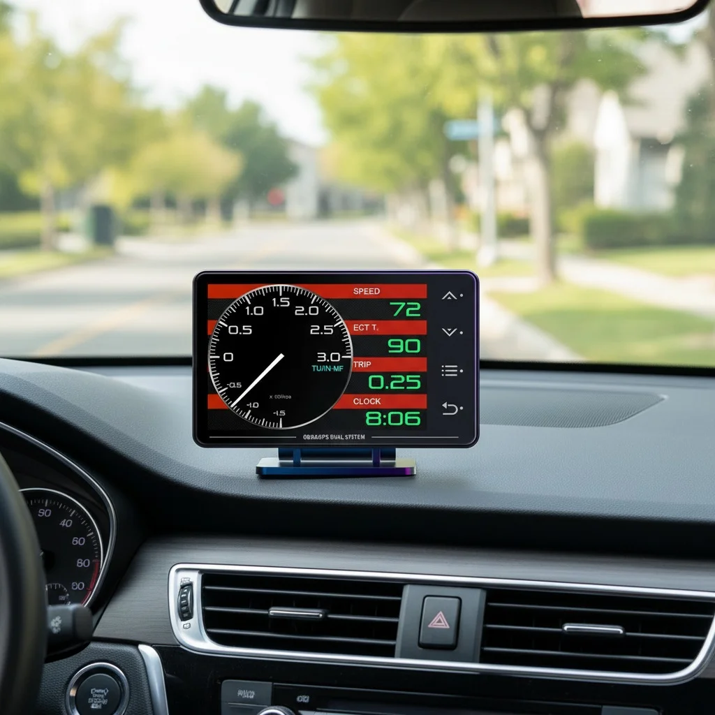 XS HUD ヘッドアップディスプレイ ゲージ 水温 ターボチャージャー オイルプレッシャー オイル温度 G値 ジャイロスコープ LCDディスプレイ ユニバーサル