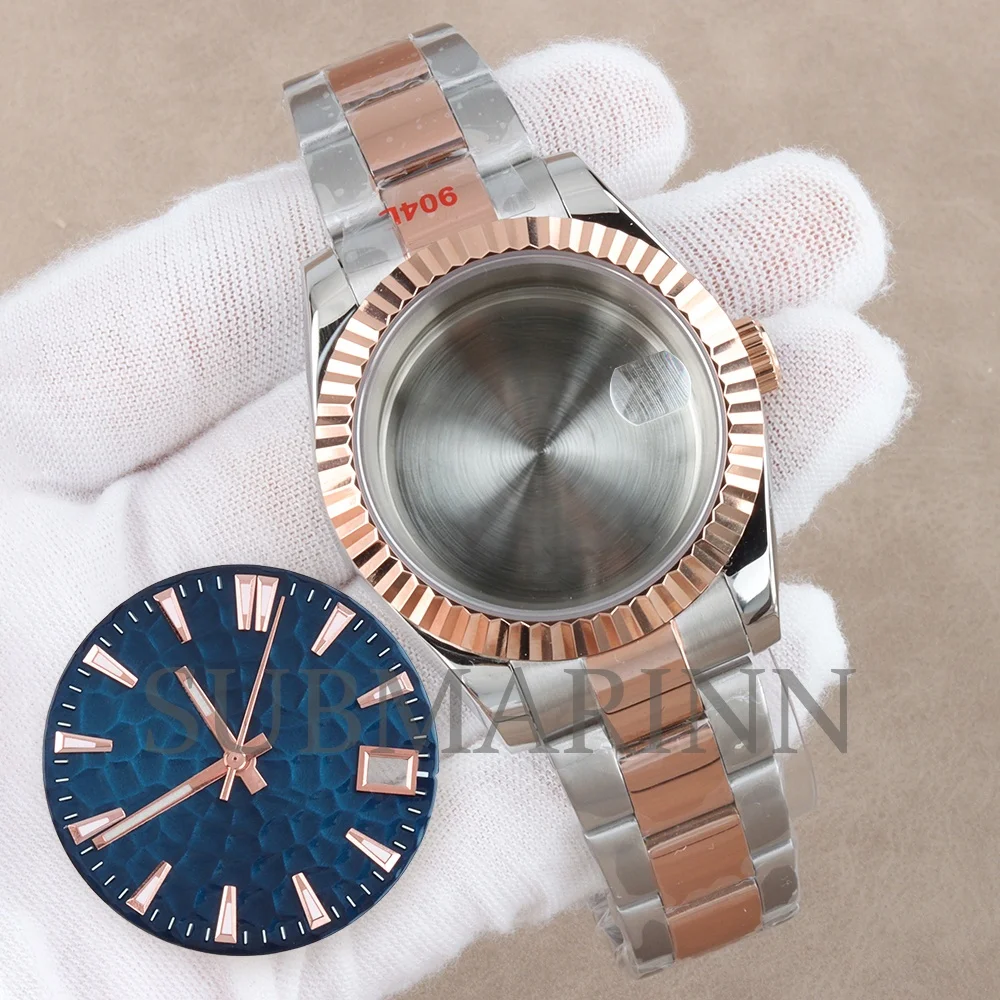 Rose Gold 36/39mm NH35 Watch Case Oyster Bracelet For DATEJUST 28.5mm Dial Luminous Watch Accessories For NH35 NH36 Movement