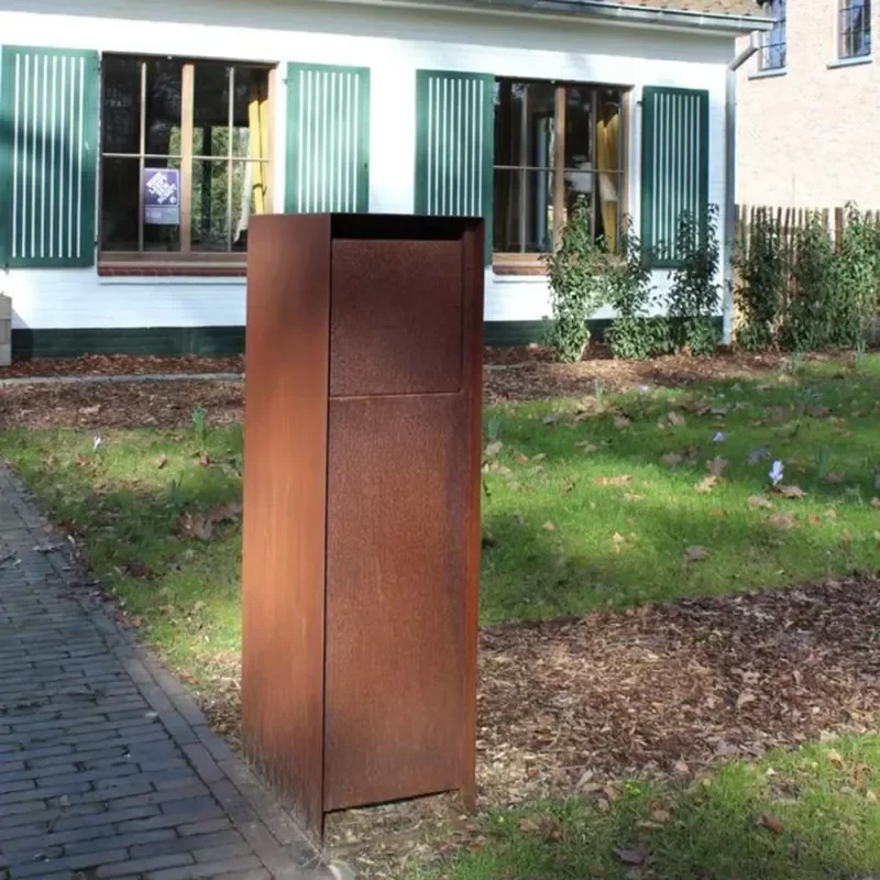 Metal Outdoor Parcel Mailbox Parcel Letter Box Corten Steel Mailbox