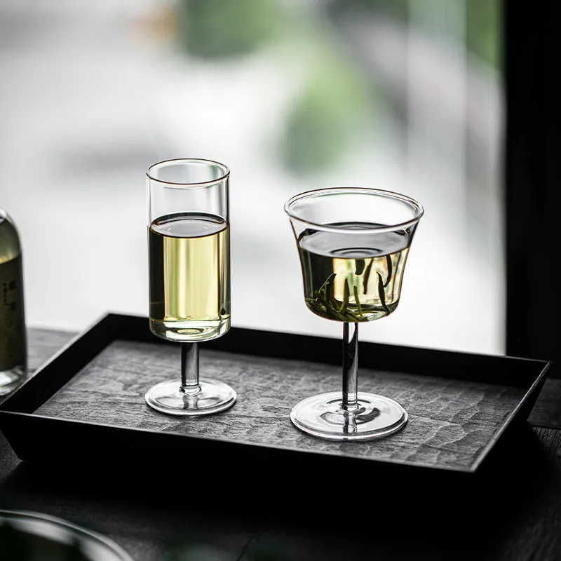

Japanese Red Wine Glass Transparent Household High-stem Cup For Tea Water Tea Tasting And Juice