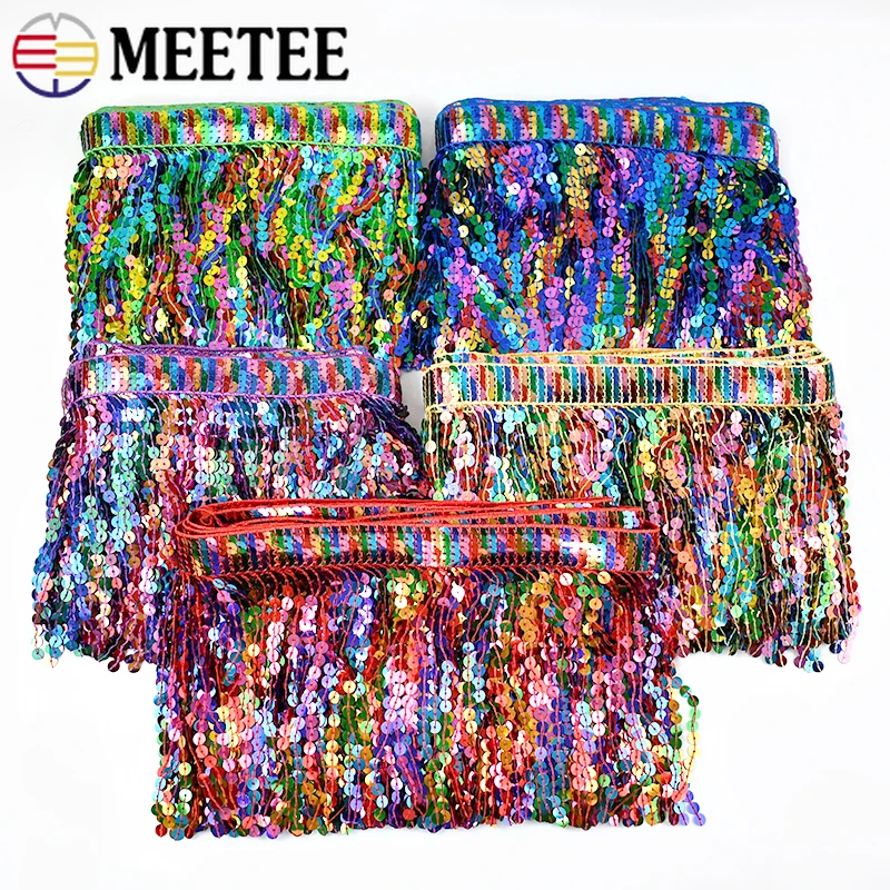 

5/10/20Yards 16cm Embroidered Sequin Tassel Ethnic Fringe for Sewing Latin Dance Skirt Trim Lace Ribbon DIY Craft Accessories