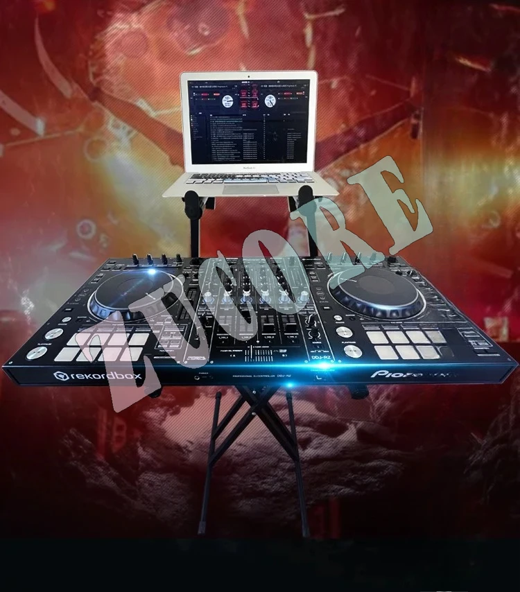 حامل DJ متحرك مثبت على الأرض مع وحدة تحكم مدمجة - لا يتطلب تجميع، مثالي لمعدات البيانو وصنع الأقراص #4