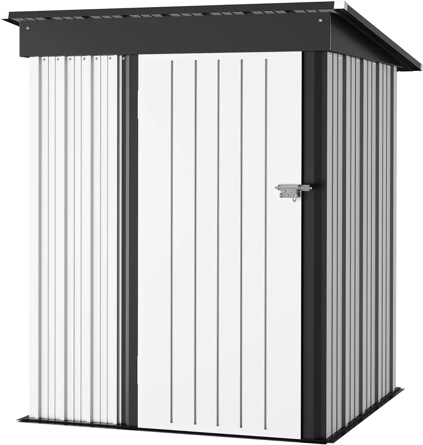 

Outdoor Storage Shed, 5 x 3FT Metal Garden Outdoor Storage House Tool Shed w/Single Lockable Door for Backyard Patio Lawn(White)