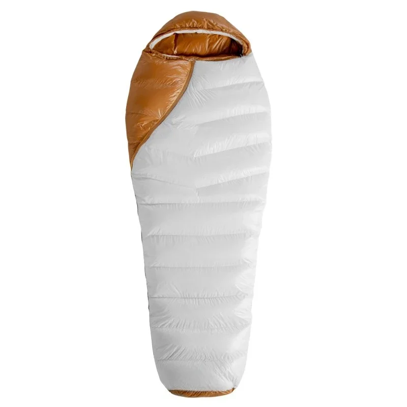 White duck down mummy down sleeping bag, adult outdoor camping, thickened in winter to prevent cold minus 30 degrees