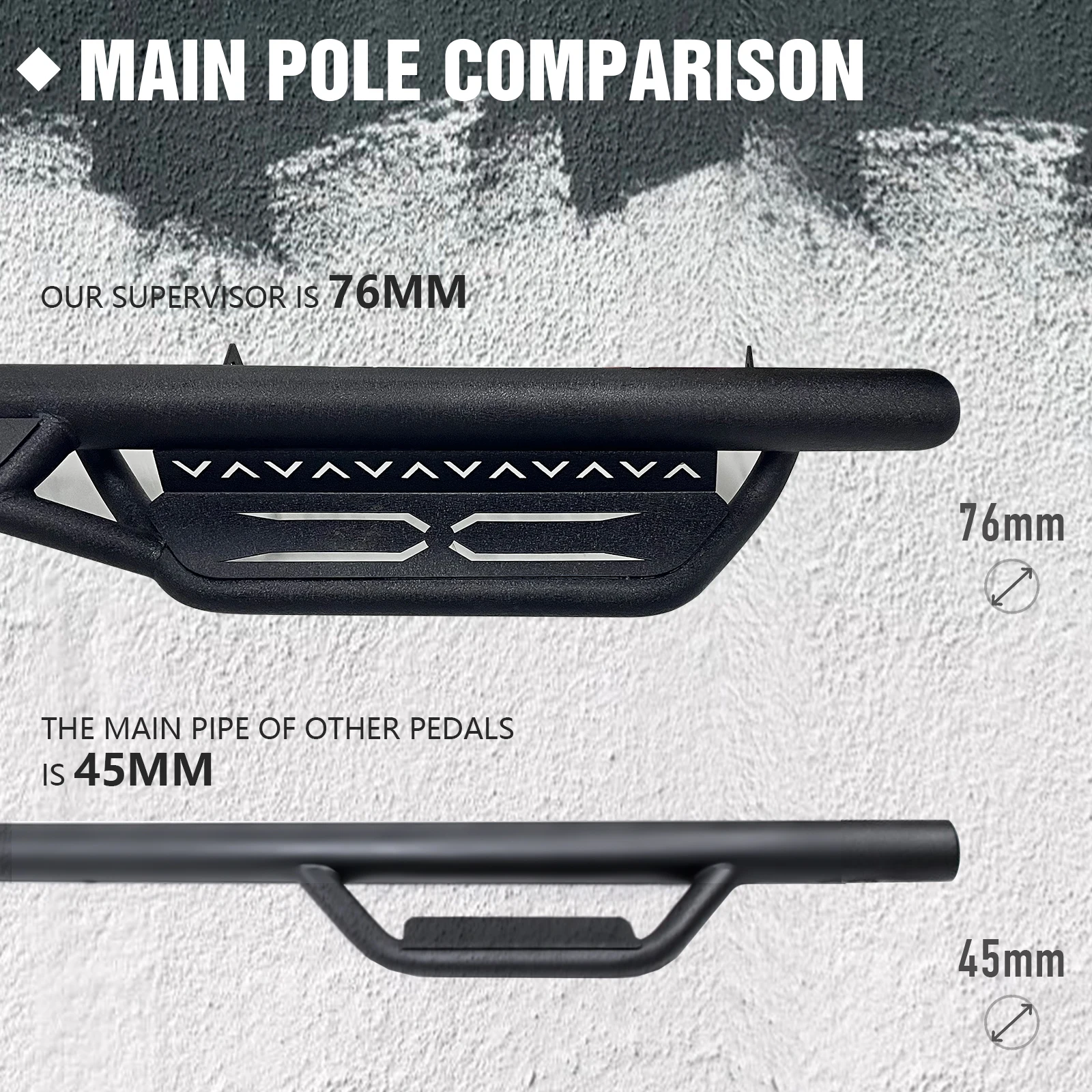لوحات الجري ذات الخطوات الجانبية لـ 2009-2014 Ford F150 F-150 Super Duty SuperCrew Cab (4 أبواب كاملة الحجم)، شريط Nerf ذو درجين #5