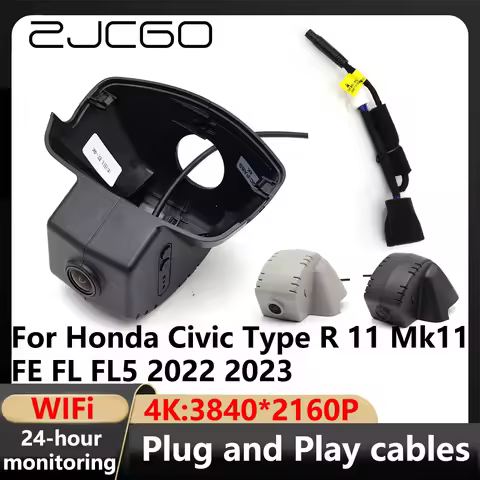 ZJCGO 4K Wifi 3840*2160 Car DVR Dash Cam Camera Video Recorder For Honda Civic Type R 11 Mk11 FE FL FL5 2022 2023