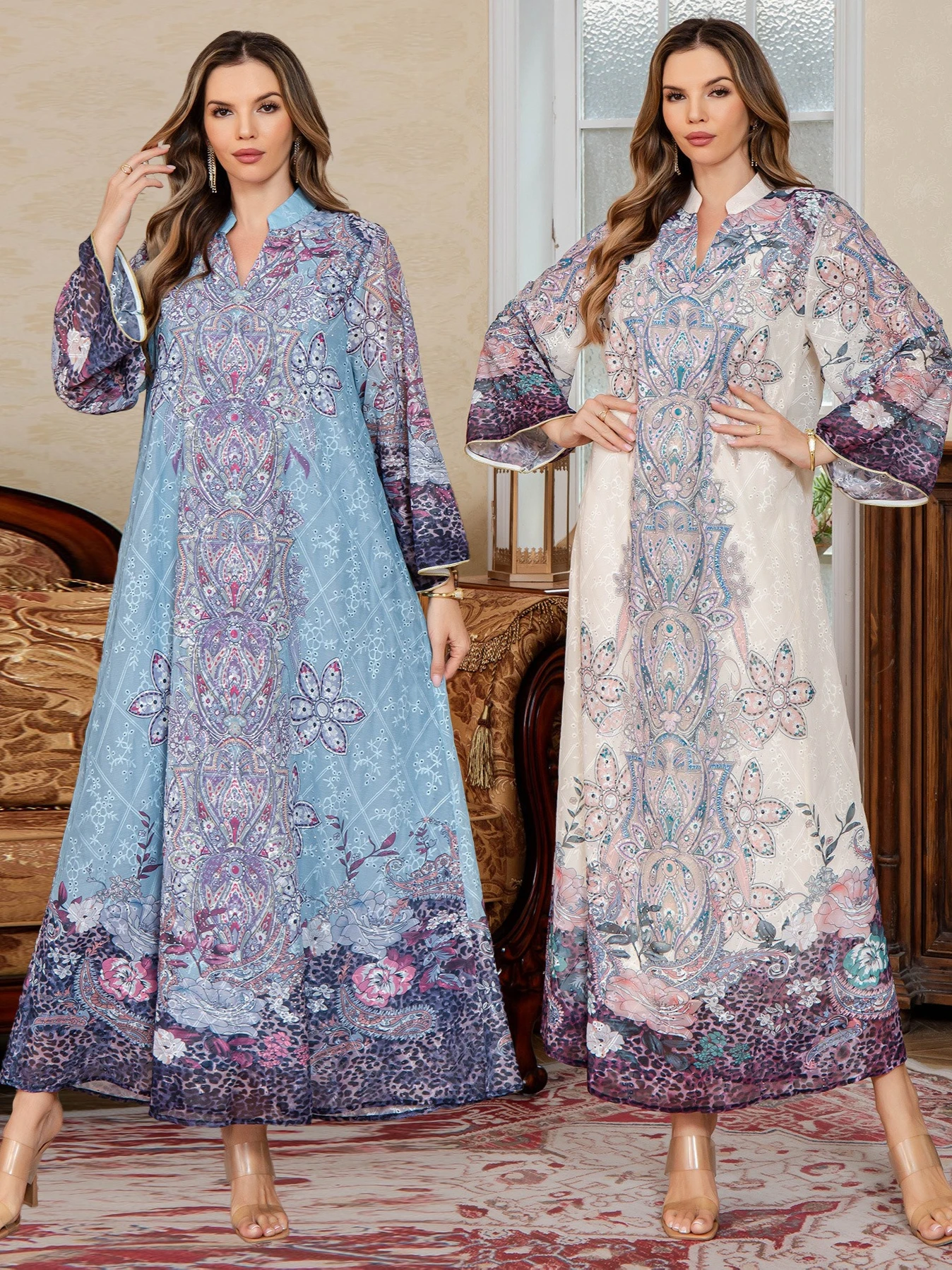 

Ид женское платье с принтом Абая Дубай мусульманская вечеринка Джалабия Рамадан длинные платья Марокко Кафтан Vestidos Largos арабский длинный халат 2025