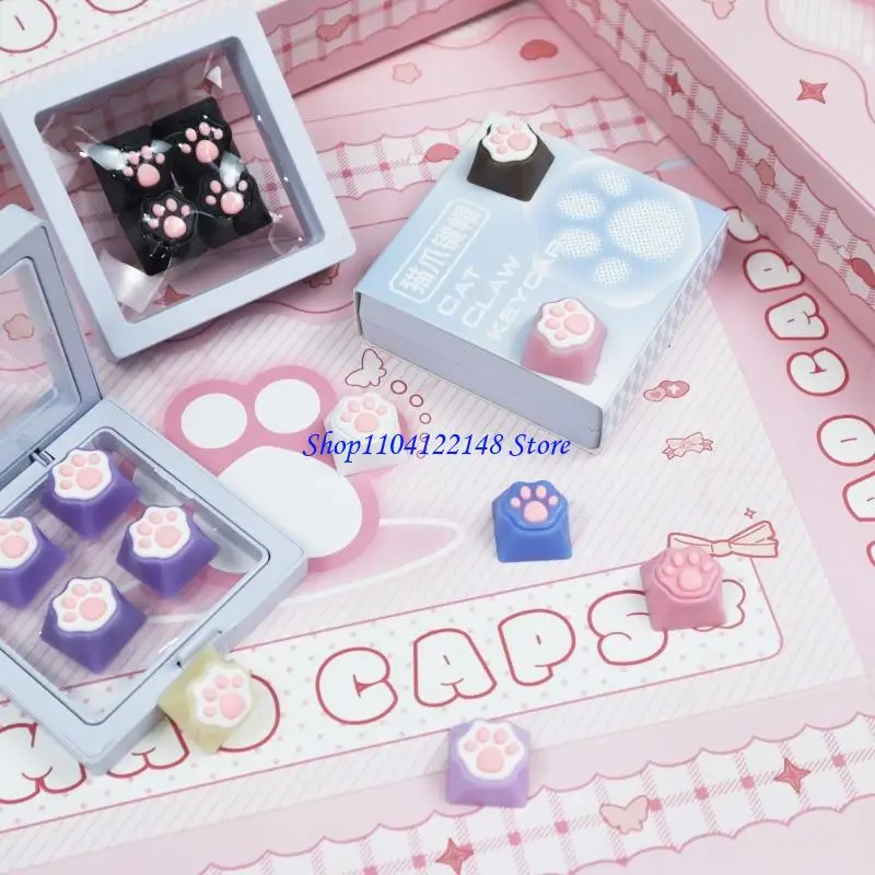 P9FA CatPaw Keycap with Soft Silicone Material for Cats Enthusiasts Looking to Enhances Their Typing Experience