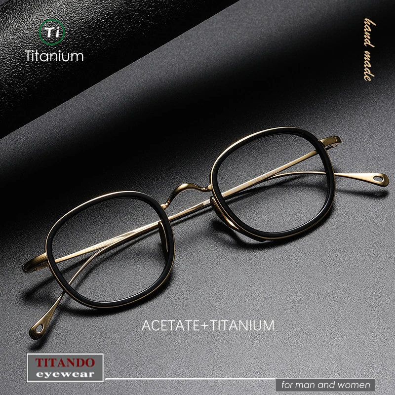 Japanese retro lightweight oval frame Titanium and acetate combination, KameManNen same design KMN7309,eyeglasses for man