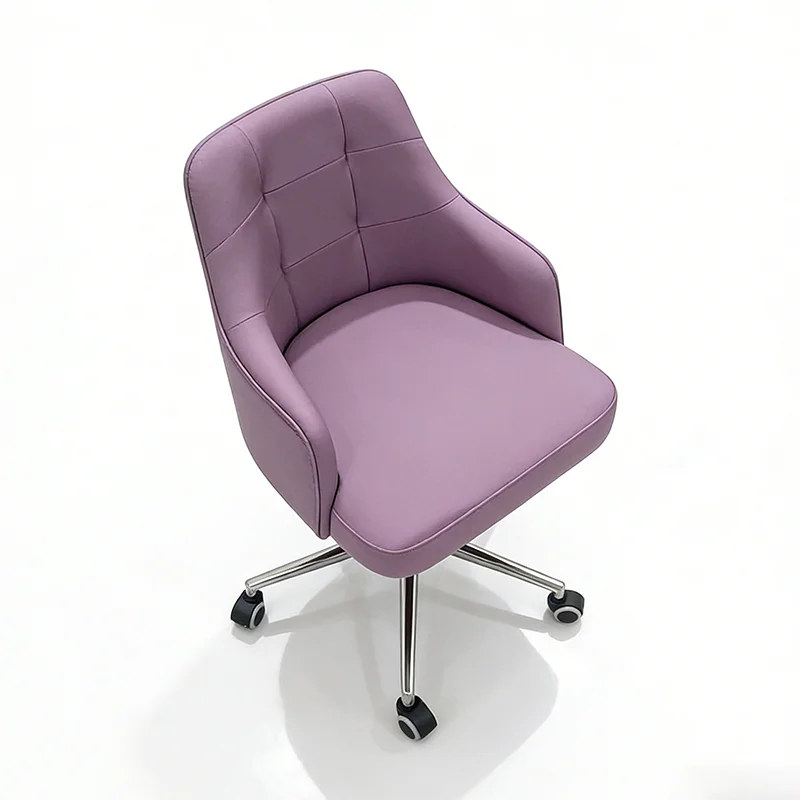 Modern Beauty Shop Equipment Rotation purple Salon Technician Chair Luxury High Back Barber Chair Stool with Wheels