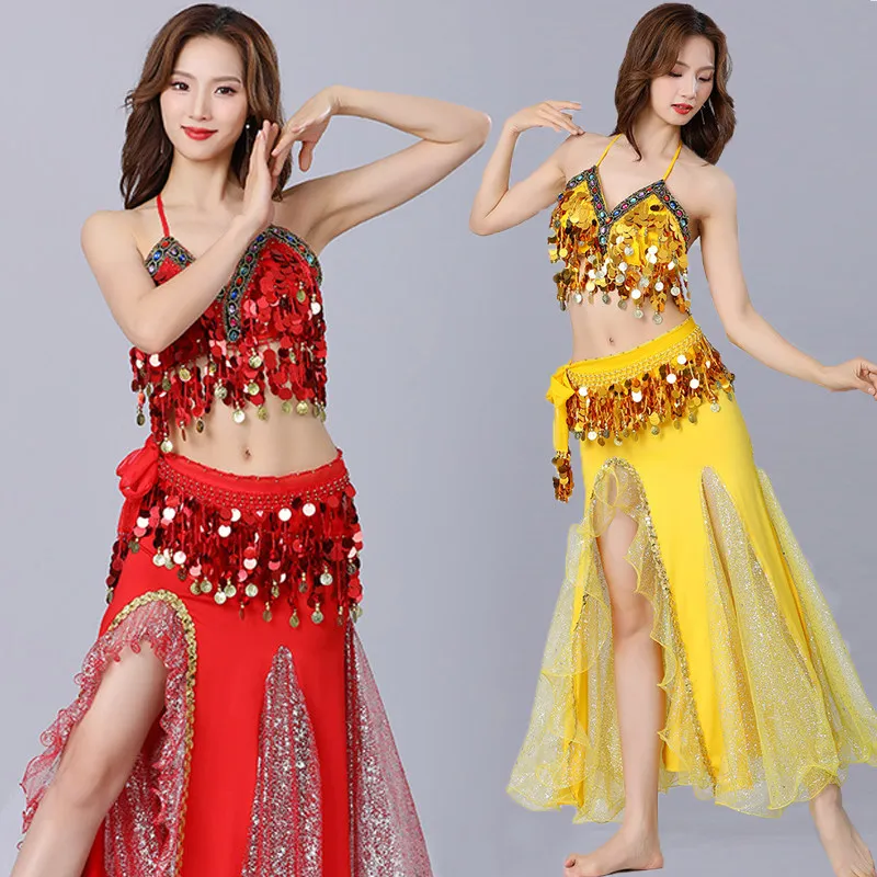 

New High-grade Belly Dance Set Women Egyptian Indian Xinjiang Style Dance Performance Practice Dress